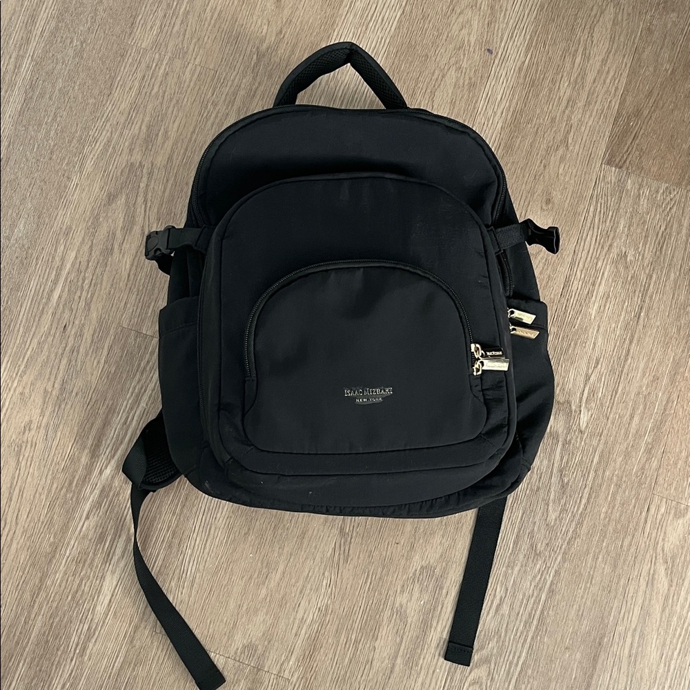 Isaac Mizrahi Black Multi-Compartment Backpack